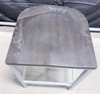 Adjustable Height Laboratory Stool With Metal Frame And Wooden Seat - 2