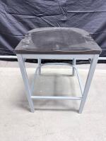 Adjustable Height Laboratory Stool With Metal Frame And Wooden Seat - 6