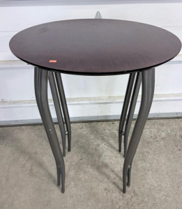 Modern Round Side Table With Metal Legs, 20" Diameter, 24" Height