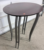 Modern Round Side Table With Metal Legs, 20" Diameter, 24" Height - 3