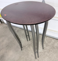 Modern Round Side Table With Metal Legs, 20" Diameter, 24" Height - 4