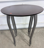 Modern Round Side Table With Metal Legs, 20" Diameter, 24" Height - 6