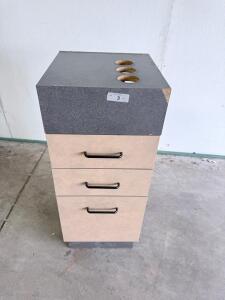Modular Office Drawer Cabinet With 3 Drawers And Circular Cutouts