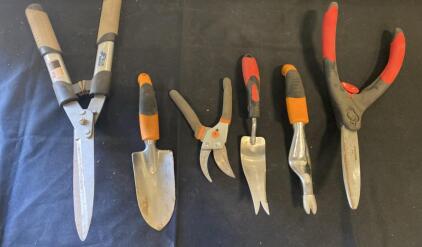Garden Tool Set: Blue Hawk & Corona Hedge Shears, Pruners, Trowels, Weeder &ndash; 6 Pc- ( R8 )