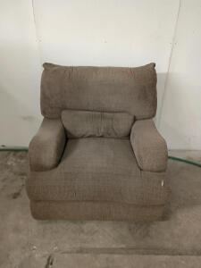 Brown Corduroy Power Recliner Chair With Push-Button Operation
