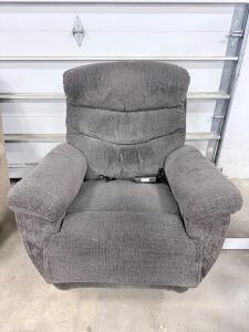 Gray Power Lift Recliner Chair, Overstuffed, Power Supply Included, 35"x38"x42", 300 lbs Capacity