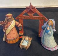 10-Piece Hand-Painted Resin Nativity Scene Set &ndash; Includes Mary, Joseph, Wise Men, Stable Arch ( R7 ) - 2