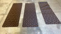 Set Of 3 Brown Geometric Pattern 22&rdquo;x72&rdquo;" Indoor Runner Rugs, Rectangular With Rounded Corners ( R9)