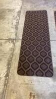 Set Of 3 Brown Geometric Pattern 22&rdquo;x72&rdquo;" Indoor Runner Rugs, Rectangular With Rounded Corners ( R9) - 2