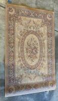 Traditional Floral Medallion 5' x 3' Area Rug, Cream/Red, Machine-Made, Victorian Style ( R9 ) - 3