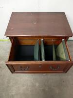 2-Drawer Wood Lateral File Cabinet, Locking, Dark Cherry Finish, Hanging Folders Included - 2
