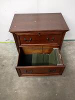2-Drawer Wood Lateral File Cabinet, Locking, Dark Cherry Finish, Hanging Folders Included - 3