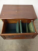 2-Drawer Wood Lateral File Cabinet, Locking, Dark Cherry Finish, Hanging Folders Included - 4