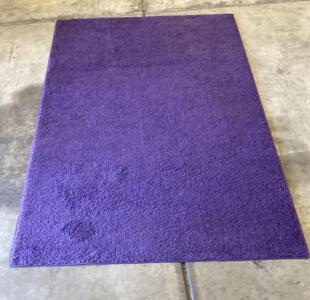 Rectangular Purple Area Rug, Approx. 6x4 Ft, Medium Pile, Synthetic, Bound Edges ( R9 )