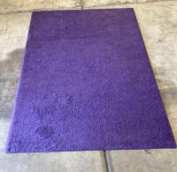 Rectangular Purple Area Rug, Approx. 6x4 Ft, Medium Pile, Synthetic, Bound Edges ( R9 )