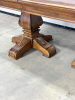 Traditional Rectangular Double Pedestal Dining Table With Inlaid Top And Carved Bases - 7