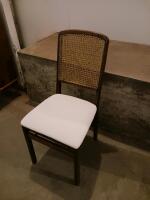 Mid-Century Modern Cane Back Dining Chair With Upholstered Seat - 2