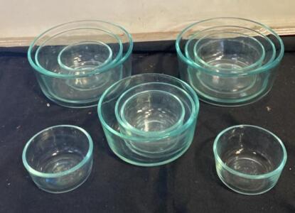 Vintage Pyrex 6-Piece Clear Glass Nesting Mixing Bowl Set, 1 Cup To 11 Cups ( Sp7 )