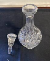 Cut Crystal Decanter With Stopper, Starburst Pattern, Approx. 12" Tall, 26Oz Capacity ( R12 ) - 2