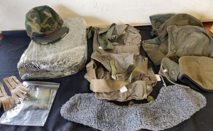 U.S. Woodland Camouflage BDU Uniform & Gear With Jacket, Webbing, Liner, Accessories ( R9 )