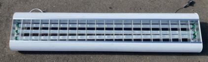 (10) 4 Lamp Troffer Fluorescent Light Fixture, 48" x 12", Parabolic Louver, Surface/Suspended Mount