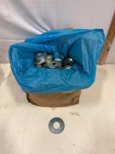 1" Zinc-Plated Steel Flat Washers, Approx. 75 Pieces, USS Standard,