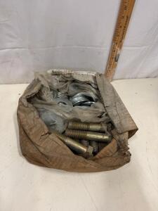 3/4"-10 x 2-1/2" Hex Bolts And 2" Flat Washers Set, Zinc-Plated Steel, Approx. 10 Bolts, 15 Washers