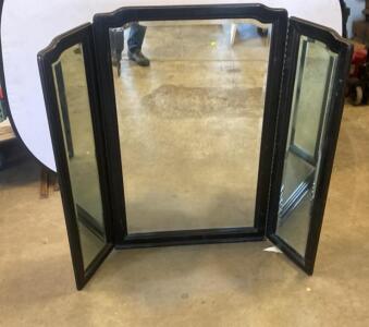Thomasville Embassy Tri-Fold Mirror, 56" W x 46.5" H, Black Frame (SP8)
