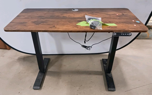 Electric Height Adjustable Standing Desk 48"x24", Wood Top & Black Frame, Digital Presets