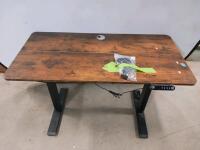 Electric Height Adjustable Standing Desk 48"x24", Wood Top & Black Frame, Digital Presets - 2