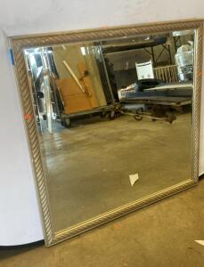 Large Square Gold Ornate Wall Mirror, 42&rdquo;x42", Ribbed Gilt Frame, Classic Style ( SP8 )