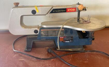 Ryobi 16" Variable Speed Scroll Saw, SC165VS, Cast Aluminum Table, Dust Blower, 120V- Powers On ( R11 )