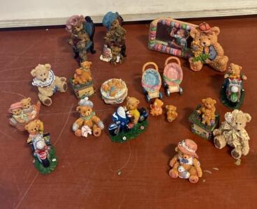 Cherished Teddies Collectible Figurines&ndash; 16 Resin Teddy Bear Figures, Various Scenes