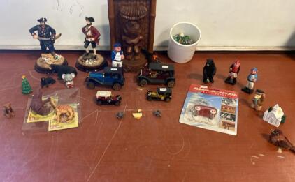 Vintage Diecast Model T Cars, Radio Flyer Mini Wagon, Pirates & Animal Figurines