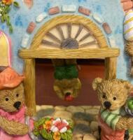 Whimsical Teapot-Shaped Tabletop Clock With Teddy Bear Figurines, Quartz Movement, Multi-Color Design - 2