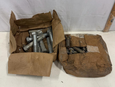 Steel Hex Head Bolts&mdash;1/2" x 1-1/2" & 5/8&rdquo; x 1&rdquo;&mdash;UNC Threads, Zinc Finish, Original Boxes