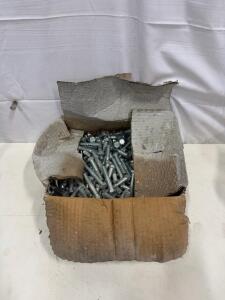 Box Of 1/2"-13 x 2" Steel Hex Head Bolts, Grade 5, Approx. 150 Pcs, Zinc Plated