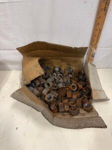 Carbon Steel 3/4"-10 UNC Hex Nuts, Approx. 80 Pieces, 1-1/8" AF, Heavy Rust