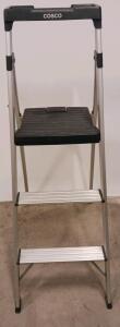 COSCO 3-Step Aluminum Step Ladder With Top Tray, 300 lb Capacity, 45" Height