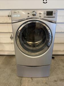 Whirlpool Duet Steam 7.4 Cu. Ft. Electric Dryer, Silver, Front Load, Pedestal Drawer, LCD Controls