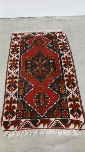 Hand-Knotted Turkoman/Persian Tribal Rug, 3' x 5', Geometric Medallion Design