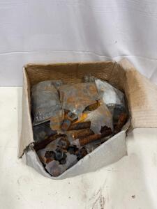Industrial Heavy-Duty Hex Bolts & Nuts, 1"-8 UNC, 3" Long, Carbon Steel, Box Of Approx. 30, Rusted