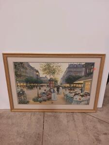 Framed Christa Kieffer Paris Street Caf&eacute; Scene Art Print, 38.5" x 28.5" Sp-18