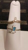 Sterling Silver Stackable Rings With Turquoise Boot And Heart Designs