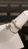Sterling Silver Stackable Rings With Turquoise Boot And Heart Designs - 2