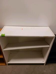 White 2-Shelf Open Bookcase, Adjustable Shelf, 31.5"x11.75"x29.5", Laminate Finish