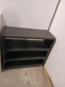 Black 3-Shelf Bookcase, Approx. 42" x 12" x 30", Engineered Wood, Fixed Shelves