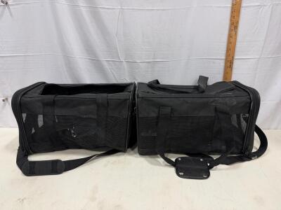 Soft-Sided Pet Carriers (Set Of 2), Black, 18"x11"x12", Up To 15 lbs Capacity Sp-6