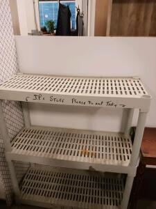 3-Tier Plastic Utility Shelving, 36"x15"x36", Gray, Vented Shelves, Assembled