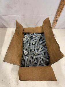 Box Of 100 Steel 1/2"-13 x 2" Hex Socket Flat Head Cap Screws, Zinc-Plated, Allen Drive